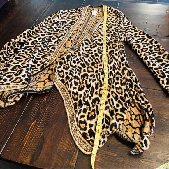 Chicos Oversized Animal Print Long Coatigan Cardigan Sweater size M - Picture 8 of 10